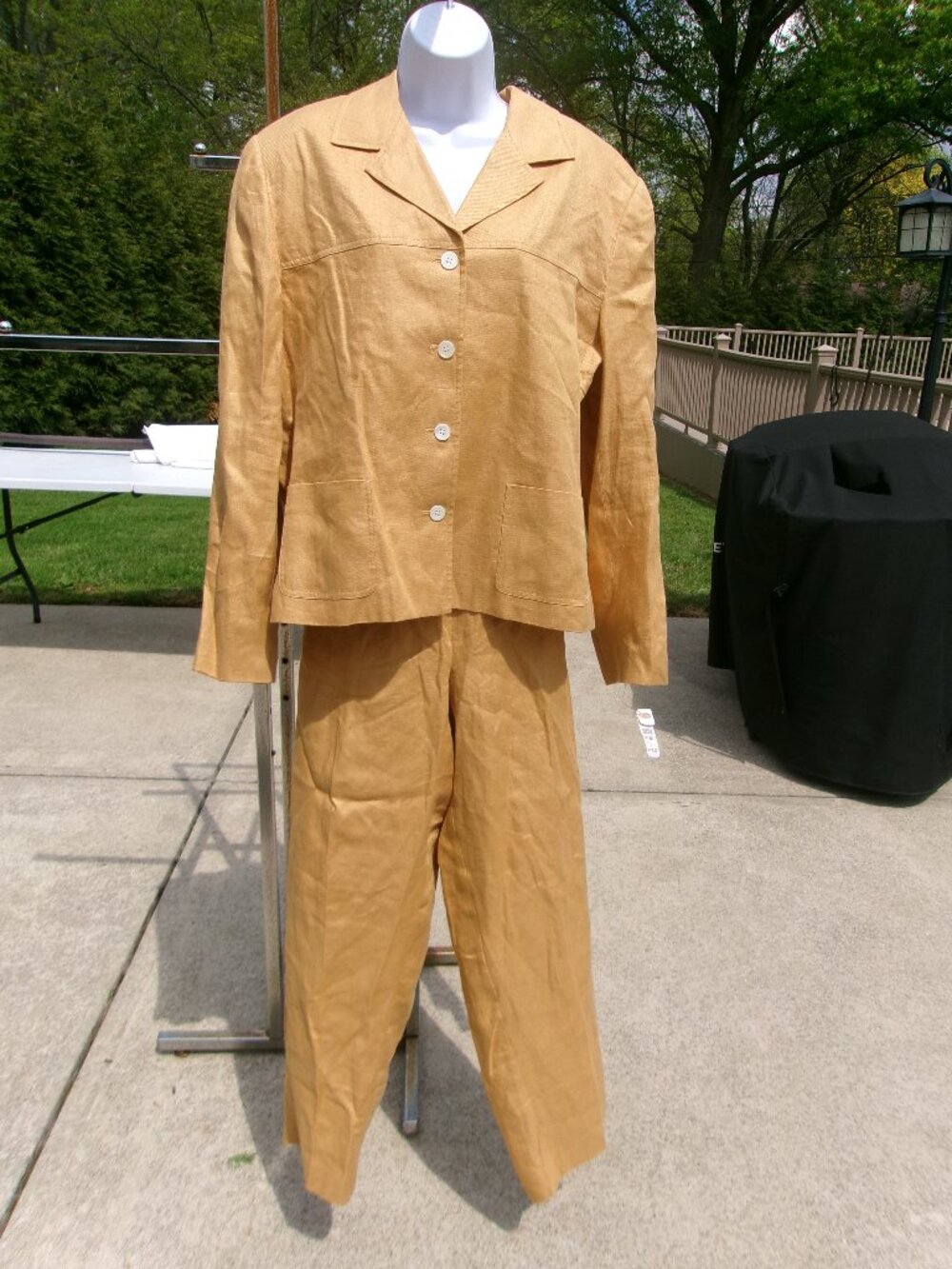 NWT TALBOTS IRISH LINEN YELLOW PANTS SUIT 20 $200